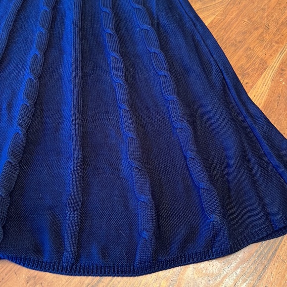 NWT Black Label by Evan Picone Navy Blue Long Sleeve Knitted Sweater Dress Large - Picture 4 of 13